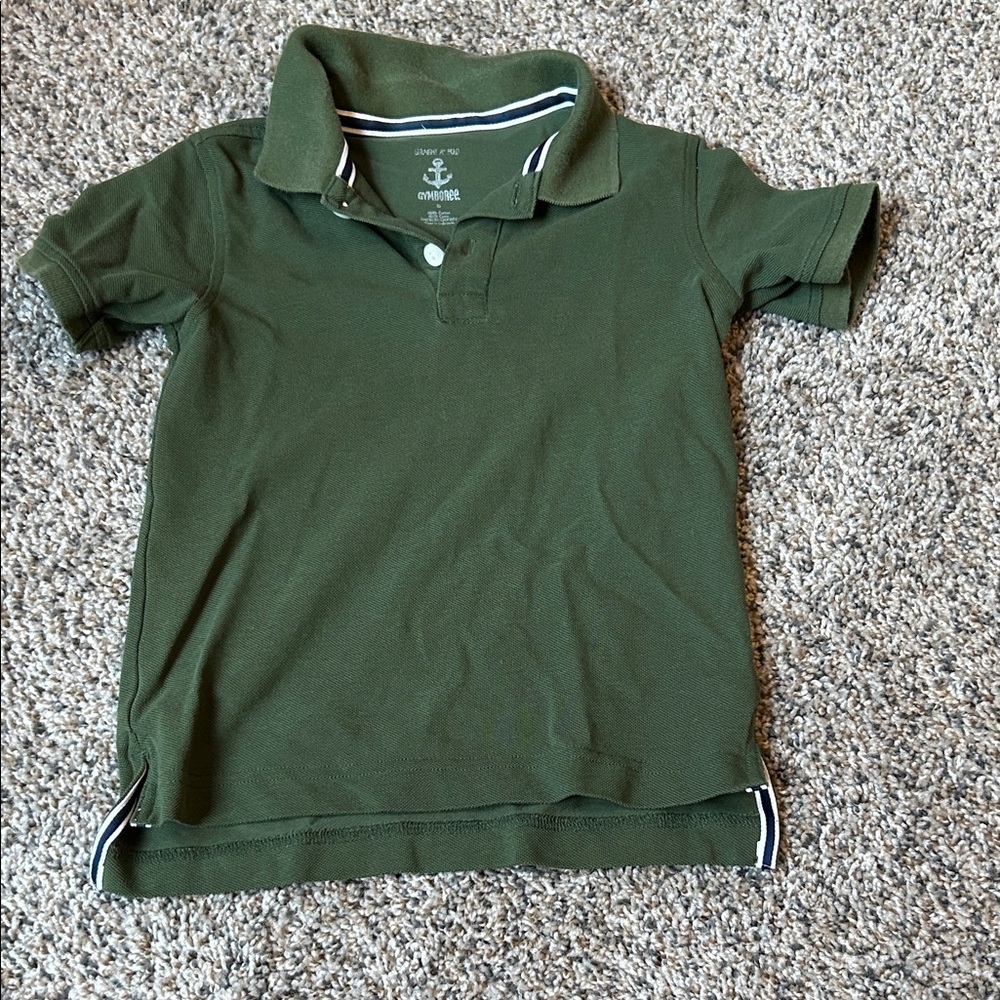 Gymboree Forest Green Kids Polo with White Accents